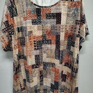 Women's Geometric Pattern Shirt - Multicolor size 3XL